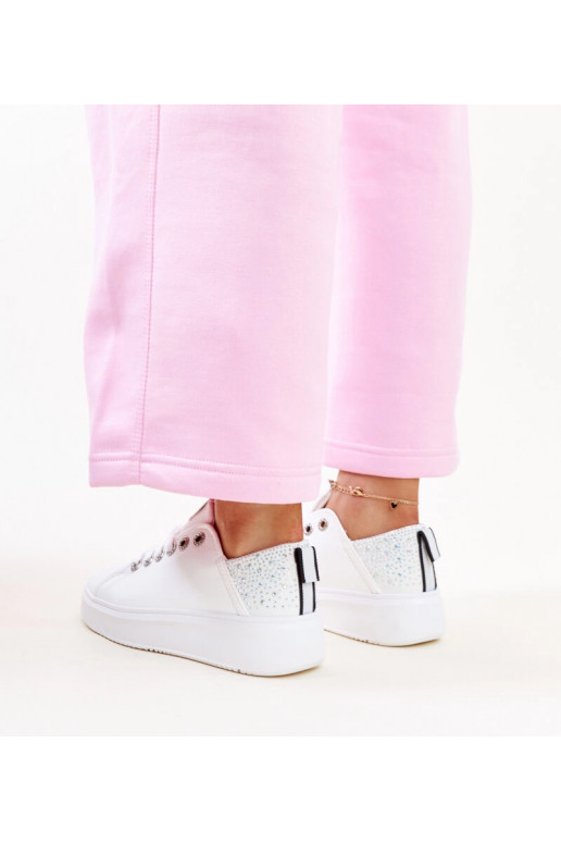 Baskets blanc-argent avec zirconiums... Baskets blanc-argent avec zirconiums...