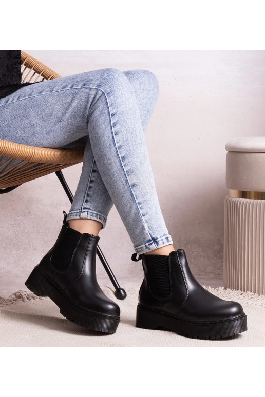 Botines noirs à plateforme Lessaya