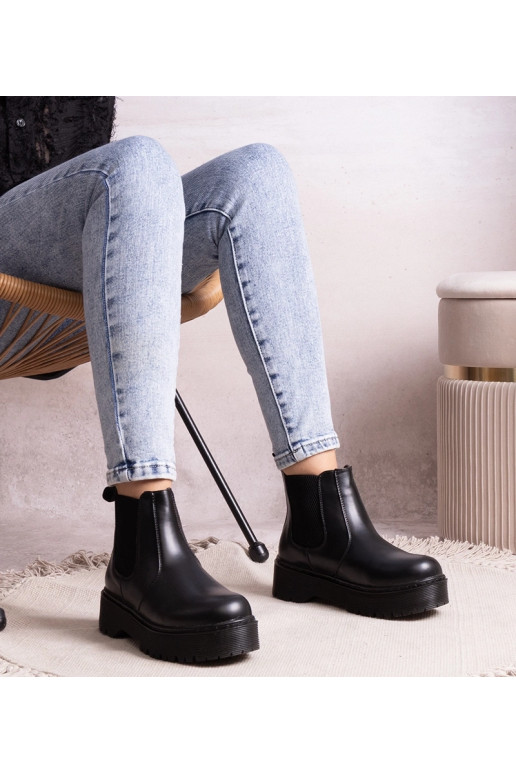 Botines noirs à plateforme Lessaya