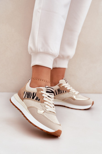 Baskets sportives à plateforme pour femmes couleur sable Zebra Davinara 2