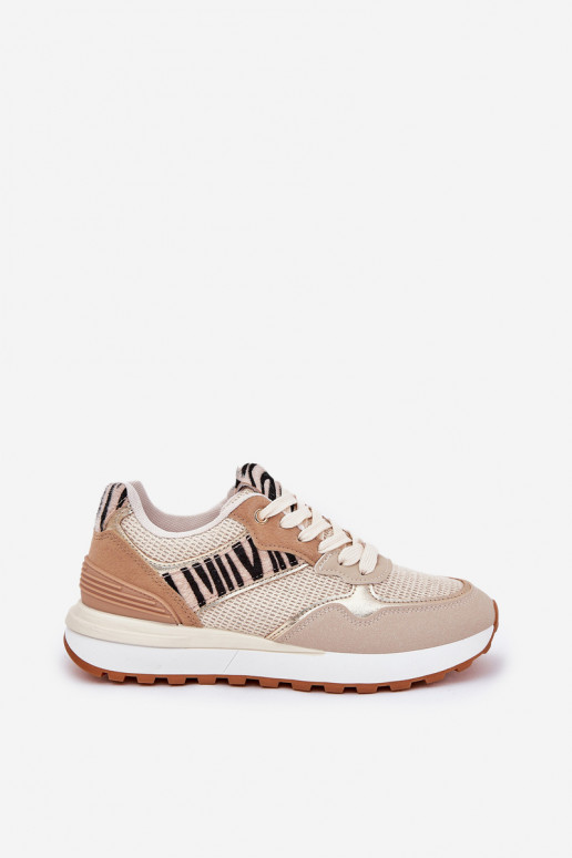 baskets Féminin avec une plateforme Zebra beige Davinara