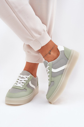 Faible Chaussures modèle baskets Féminin avec une plateforme couleur verte Telmira