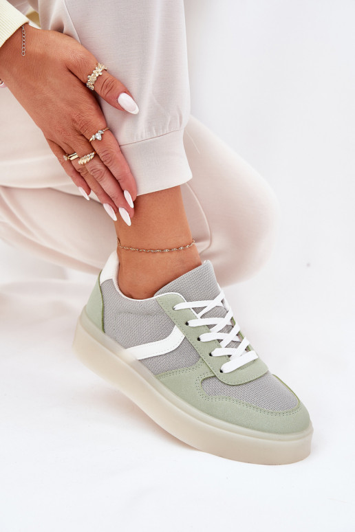 Faible Chaussures modèle baskets Féminin avec une plateforme couleur verte Telmira