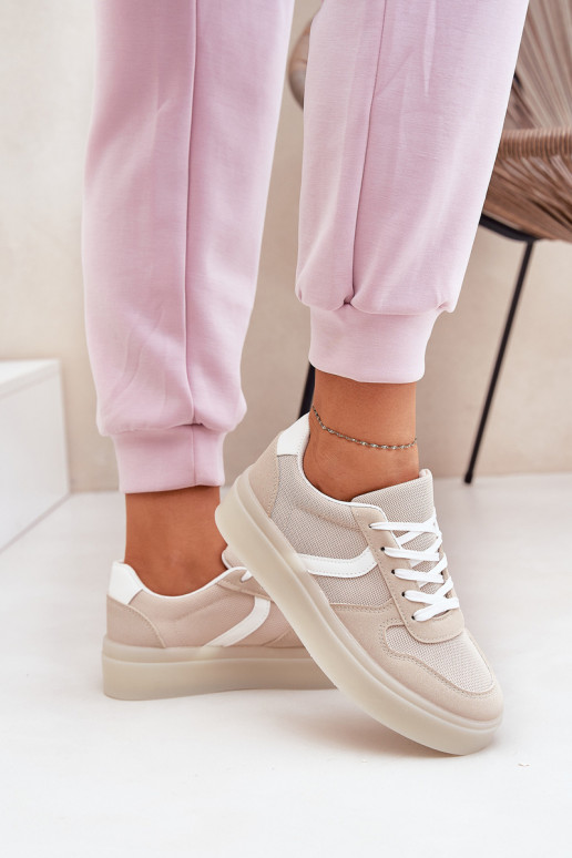 Faible Chaussures modèle baskets Féminin avec une plateforme beige Telmira