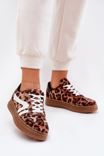 Baskets à plateforme pour femmes avec motifs léopard couleur marron Totter 2