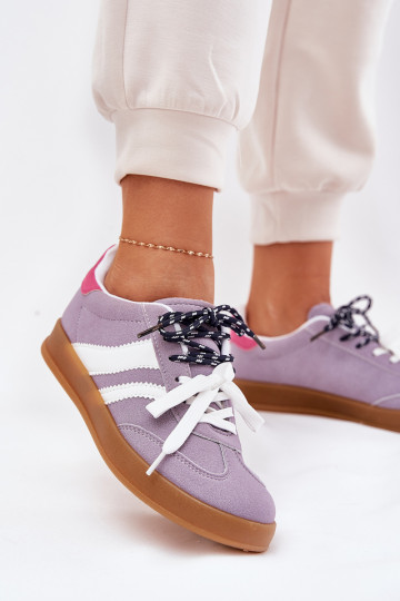 Baskets basses à plateforme pour femmes avec fermeture à lacets couleur violette Ventus 2