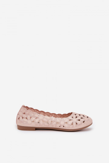 avec des éléments ajourés ballerines Puéril avec éclat couleur rose Zindira 2