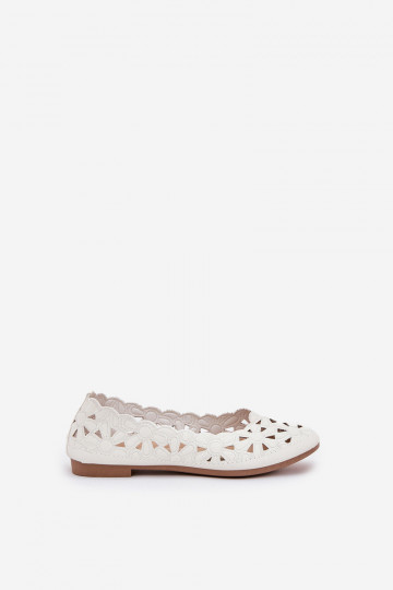 Ballerines avec éléments en dentelle pour enfants Zindira blanche 2