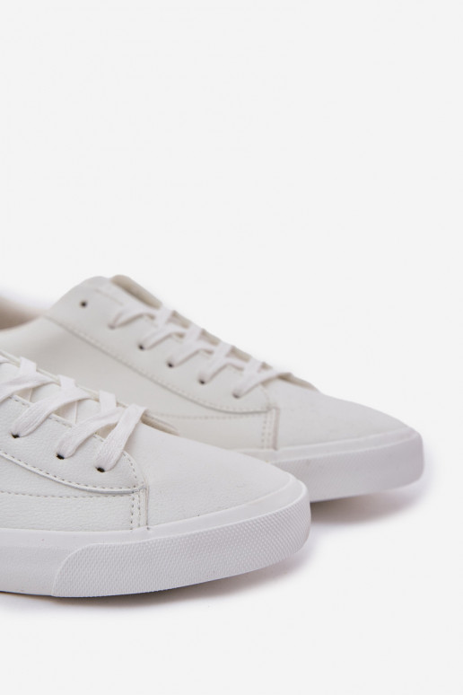 Mâle Modèle classique baskets à semelle plate en cuir écologique Big Star NN174250 couleur blanche Mâle Modèle classique baskets à semelle plate en cuir écologique Big Star NN174250 couleur blanche