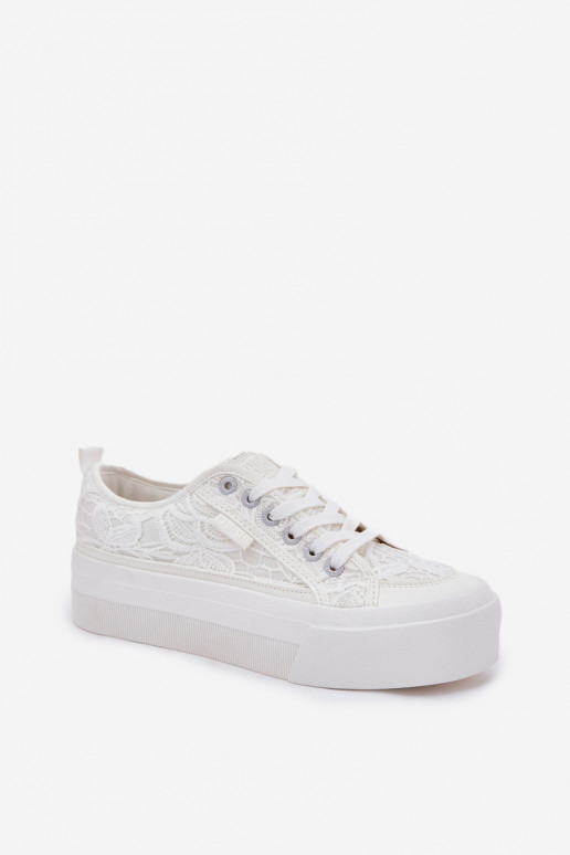 avec des motifs de dentelle Chaussures de loisirs Big Star RR274747 couleur blanche
