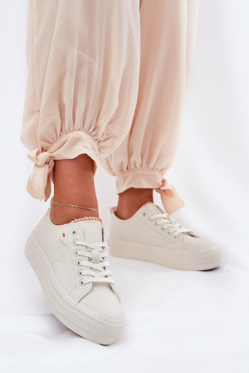 Chaussures de loisirs avec une plateforme en cuir écologique Big Star RR274A297 couleur ivoire