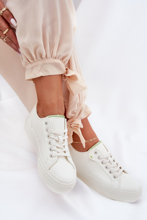 Chaussures de loisirs avec une plateforme en cuir écologique Big Star RR274A295 couleur blanche Chaussures de loisirs avec une plateforme en cuir écologique Big Star RR274A295 couleur blanche