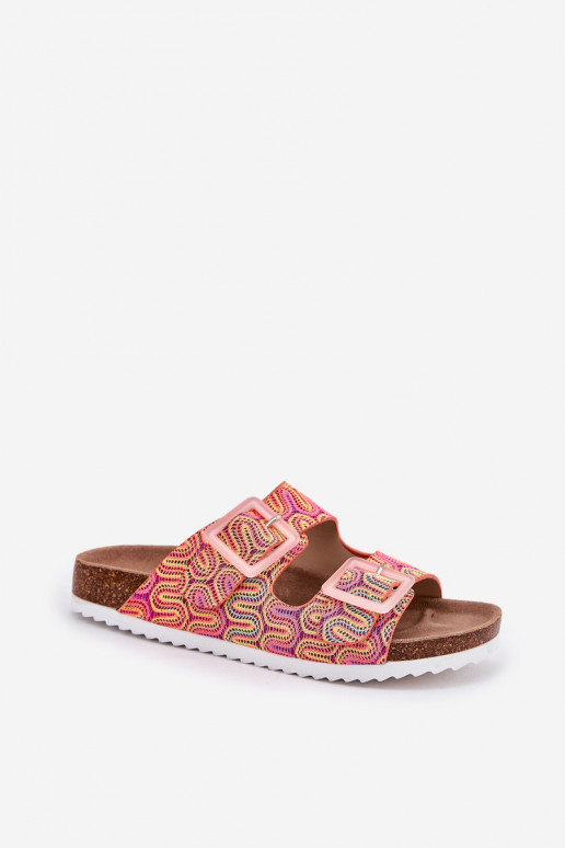 Pantoufles pour femmes avec boucles Et des paillettes S.Barski RB51-006 couleur orange Pantoufles pour femmes avec boucles Et des paillettes S.Barski RB51-006 couleur orange