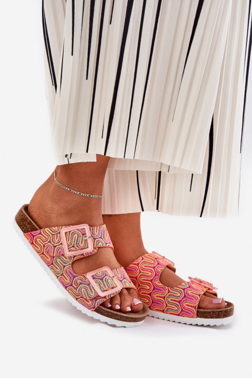 Pantoufles pour femmes avec boucles Et des paillettes S.Barski RB51-006 couleur orange Pantoufles pour femmes avec boucles Et des paillettes S.Barski RB51-006 couleur orange