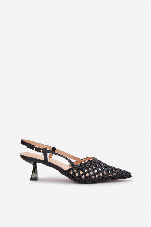 chaussures à talons hauts Ze Szpiczastym Noskiem I Odkrytą Piętą couleur noire Umirana