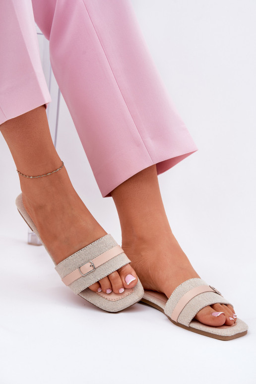 isocèle Pantoufles pour femmes avec des sangles I avec boucles beige Zilina isocèle Pantoufles pour femmes avec des sangles I avec boucles beige Zilina