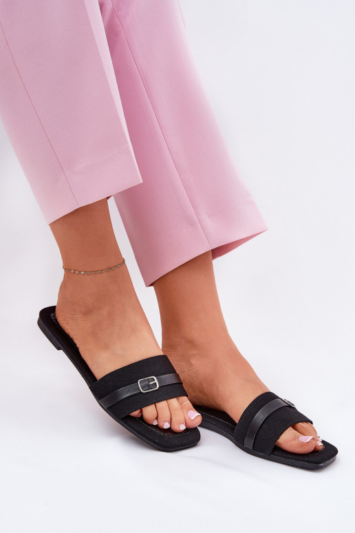 isocèle Pantoufles pour femmes avec des sangles I avec boucles couleur noire Zilina isocèle Pantoufles pour femmes avec des sangles I avec boucles couleur noire Zilina