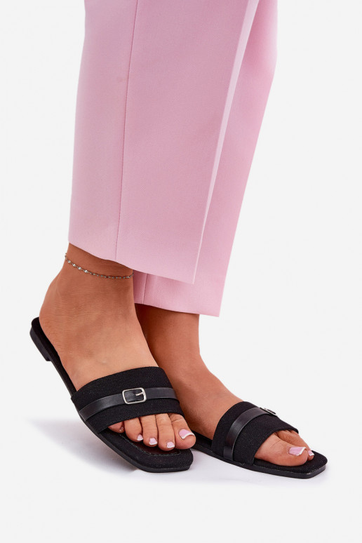 isocèle Pantoufles pour femmes avec des sangles I avec boucles couleur noire Zilina isocèle Pantoufles pour femmes avec des sangles I avec boucles couleur noire Zilina