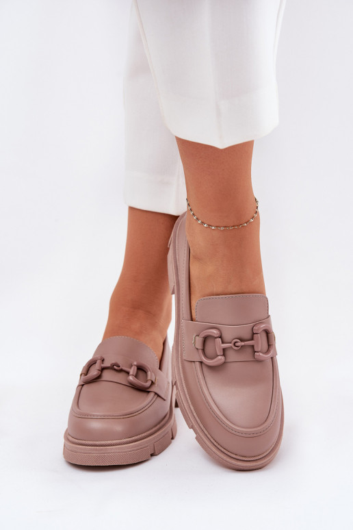 mocassins pour femmes Eko Peau Avec des décorations Detalem couleur kaki Seftass