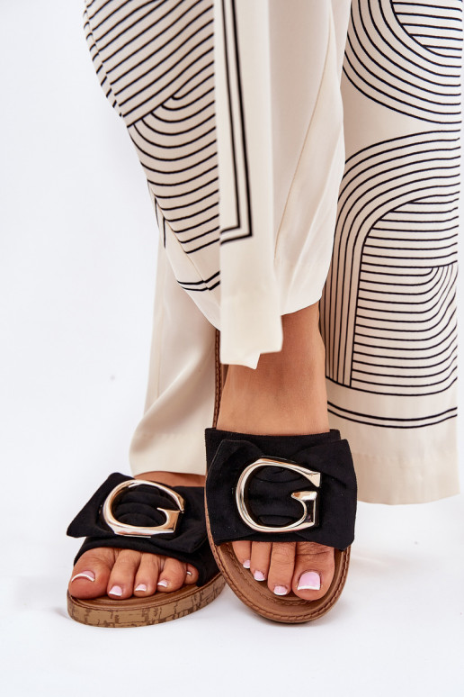 isocèle Pantoufles pour femmes Avec des décorations Detalem couleur noire Nellodra isocèle Pantoufles pour femmes Avec des décorations Detalem couleur noire Nellodra