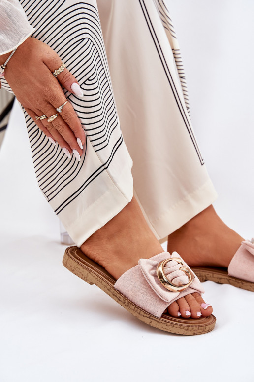 isocèle Pantoufles pour femmes Avec des décorations Detalem couleur rose Nellodra