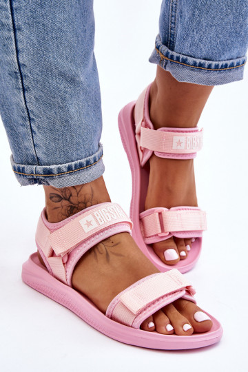 Féminin Style sportif des sandales Big Star LL274729 couleur rose