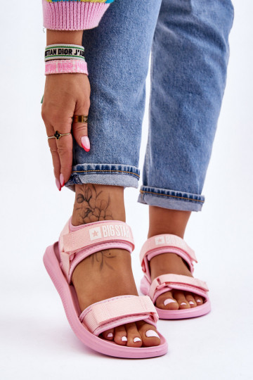 Féminin Style sportif des sandales Big Star LL274729 couleur rose 2