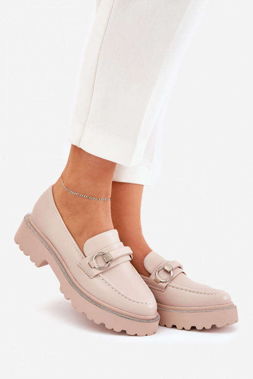 mocassins pour femmes Décoré Cyrkoniami beige Patina