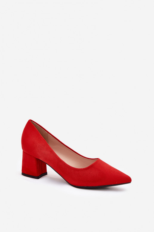 Chaussures Féminin Ze Szpiczastymi Noskami avec des talons couleur rouge Merinette