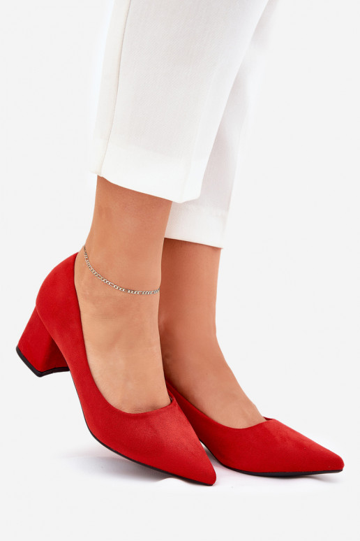 Chaussures Féminin Ze Szpiczastymi Noskami avec des talons couleur rouge Merinette