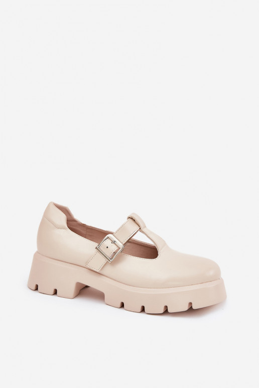 chaussures Féminin avec boucles avec une plateforme Et des talons plats beige Venda