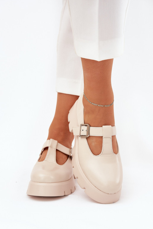 chaussures Féminin avec boucles avec une plateforme Et des talons plats beige Venda