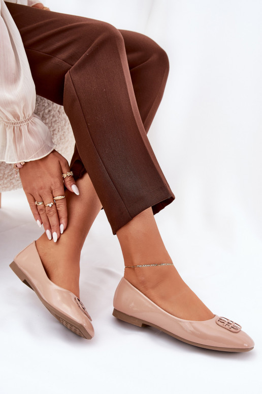 avec effet vernis Style élégant Ballerines Féminin Avec des décorations Detalem Vinceza 17377 beige avec effet vernis Style élégant Ballerines Féminin Avec des décorations Detalem Vinceza 17377 beige