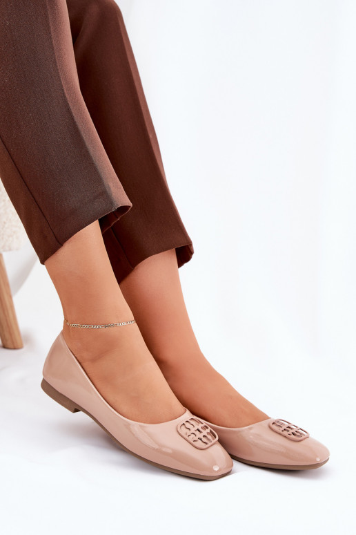 avec effet vernis Style élégant Ballerines Féminin Avec des décorations Detalem Vinceza 17377 beige avec effet vernis Style élégant Ballerines Féminin Avec des décorations Detalem Vinceza 17377 beige