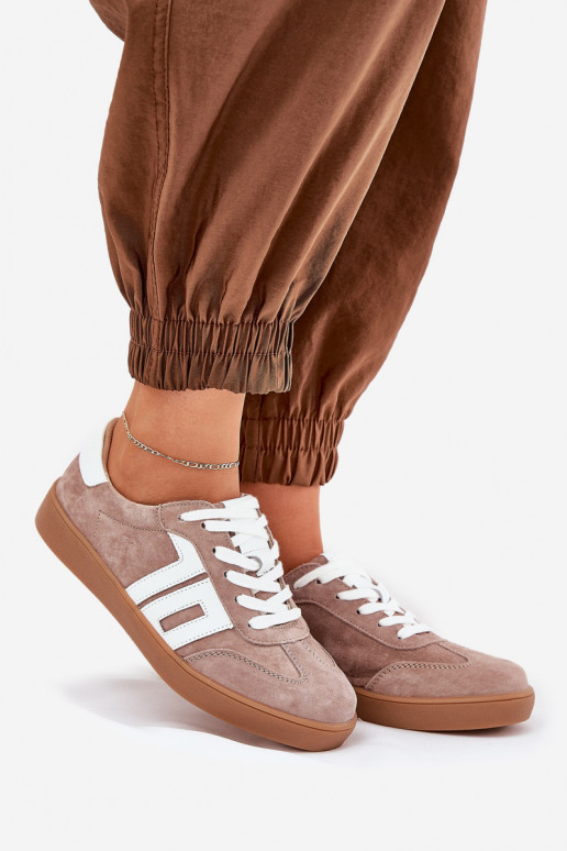 Chaussures modèle baskets baskets en daim Vinceza 79517 beige