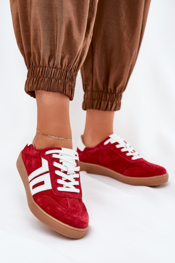 Baskets en daim Vinceza 79517 couleur rouge