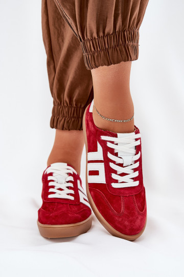 Baskets en daim Vinceza 79517 couleur rouge 2