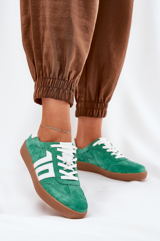 Chaussures modèle baskets baskets en daim Vinceza 79517 couleur verte