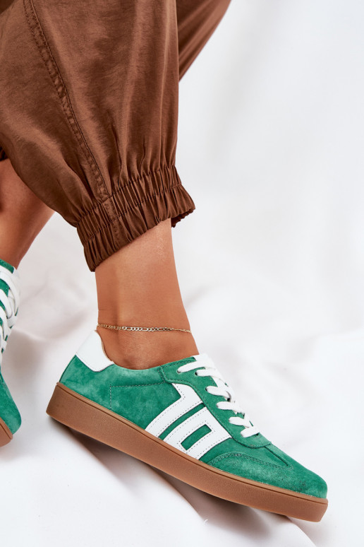 Chaussures modèle baskets baskets en daim Vinceza 79517 couleur verte