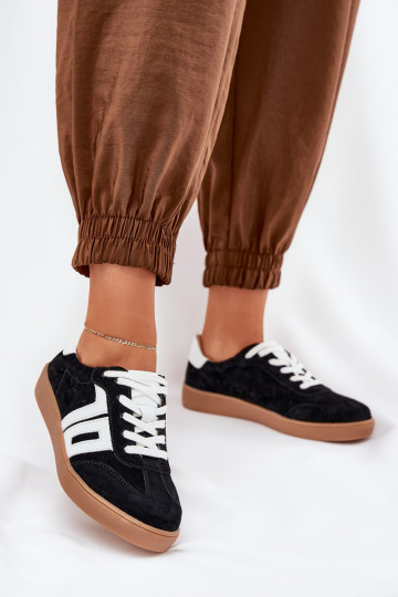 Chaussures modèle baskets baskets en daim Vinceza 79517 couleur noire 2