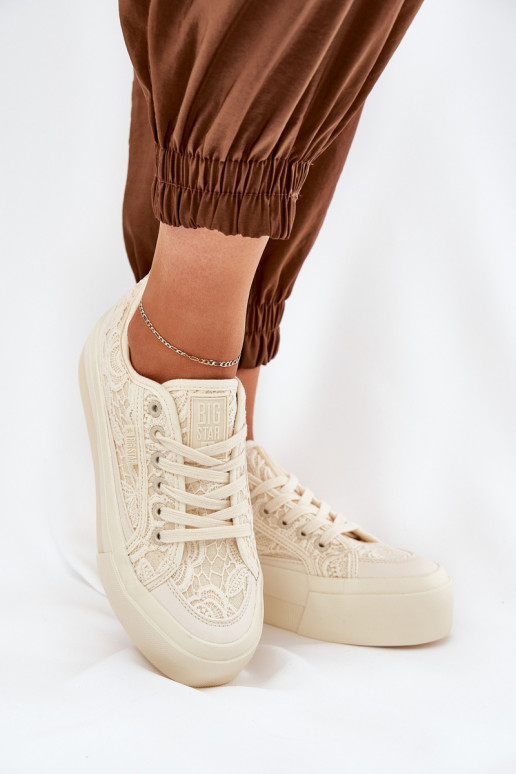 avec des motifs de dentelle Chaussures de loisirs Big Star RR274746 beige avec des motifs de dentelle Chaussures de loisirs Big Star RR274746 beige