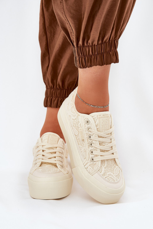avec des motifs de dentelle Chaussures de loisirs Big Star RR274746 beige avec des motifs de dentelle Chaussures de loisirs Big Star RR274746 beige