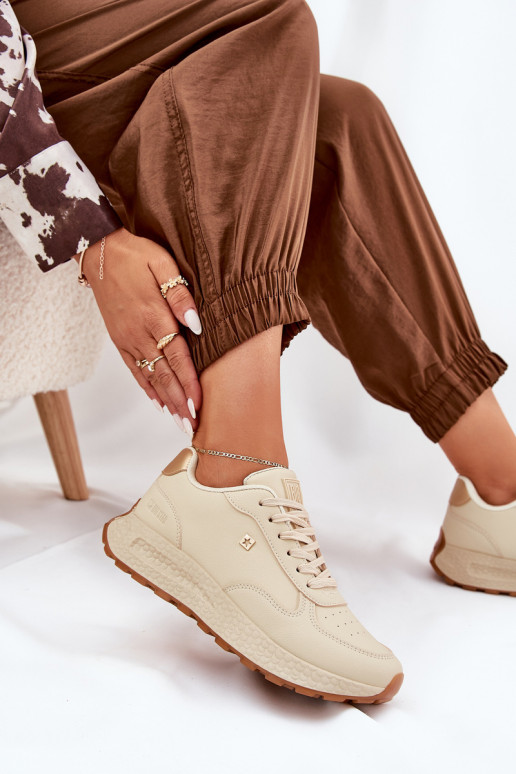 baskets Féminin Big Star RR274630 HI-POLY SYSTEM beige  baskets Féminin Big Star RR274630 HI-POLY SYSTEM beige