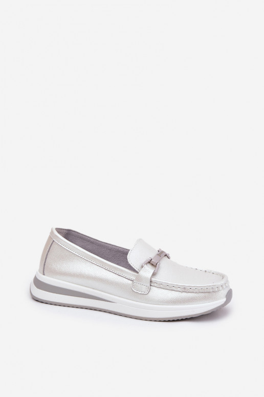 Peau mocassins pour femmes S.Barski GR51-598 nacre Peau mocassins pour femmes S.Barski GR51-598 nacre