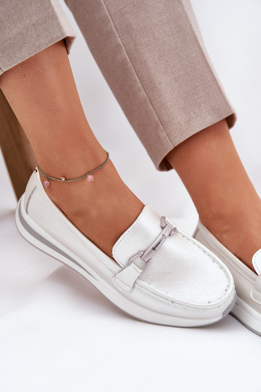 Peau mocassins pour femmes S.Barski GR51-598 nacre Peau mocassins pour femmes S.Barski GR51-598 nacre