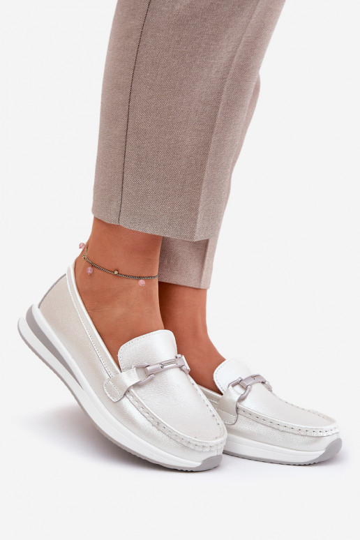 Peau mocassins pour femmes S.Barski GR51-598 nacre Peau mocassins pour femmes S.Barski GR51-598 nacre