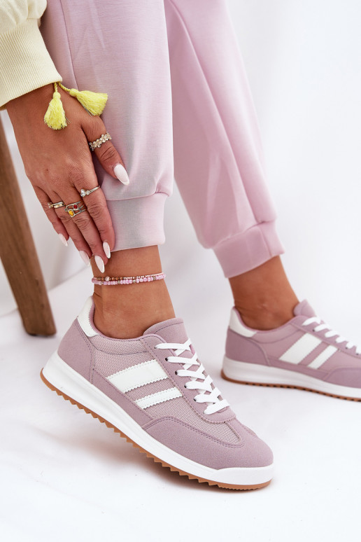 Chaussures modèle baskets Féminin Z en daim écologiqueu Couleur violette Il fautrinils