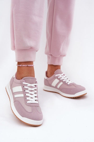 Chaussures modèle baskets Féminin Z en daim écologiqueu Couleur violette Il fautrinils 2