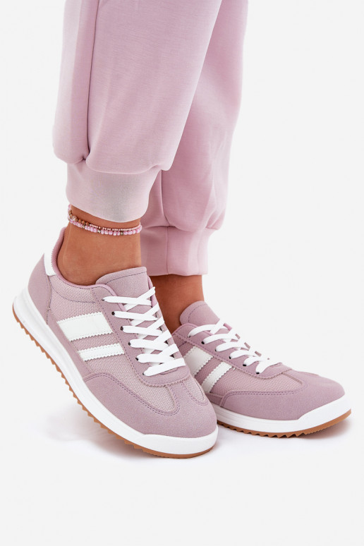 Chaussures modèle baskets Féminin Z en daim écologiqueu Couleur violette Il fautrinils