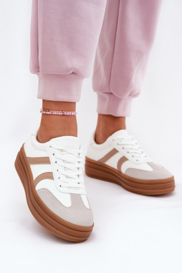 Chaussures modèle baskets Féminin avec une plateforme couleur blanche Tolianna